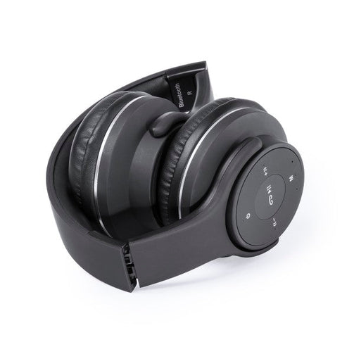 Foldable Headphones with Bluetooth USB FM 6W Black 146131 BigBuy Tech