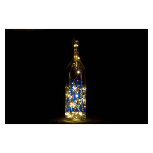 LED Bottle Dekodonia Crystal Mediterranean (14 x 54 cm) (4 pcs) Dekodonia