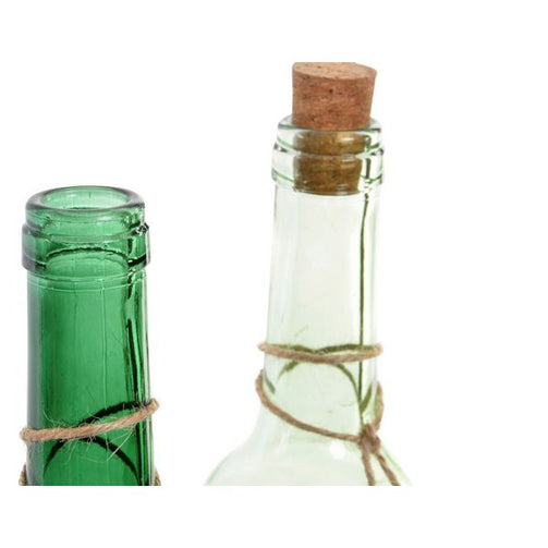 LED Bottle Dekodonia Wood Crystal Rope Tropical (7 x 30 cm) (2 pcs) Dekodonia