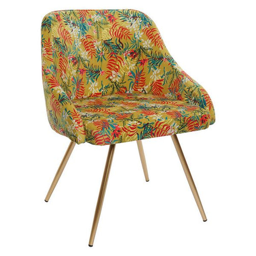 Armchair Dekodonia Yellow Metal Polyester (59 x 59 x 75 cm) Dekodonia