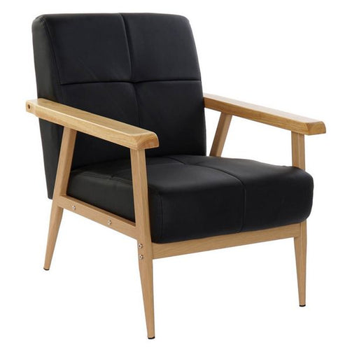 Armchair Dekodonia Black Wood Metal Polyurethane (68 x 75 x 78 cm) Dekodonia