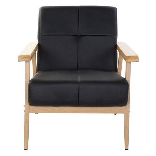 Armchair Dekodonia Black Wood Metal Polyurethane (68 x 75 x 78 cm) Dekodonia