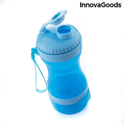 2-in-1 bottle with water and food containers for pets Pettap InnovaGoods InnovaGoods