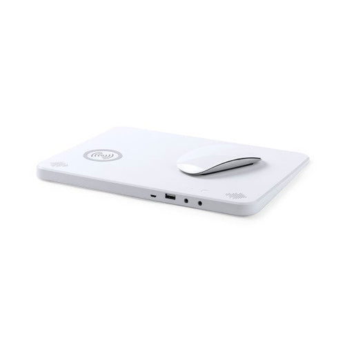 Mat with Qi Wireless Charger Bluetooth 4000 mAh 2W White 146126 BigBuy Tech