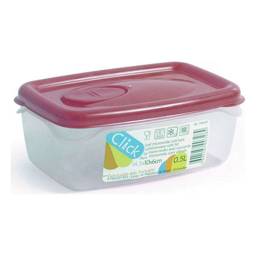 Rectangular Lunchbox with Lid Plastic (0,5 L) (14,5 x 10 x 6 cm) BigBuy Home