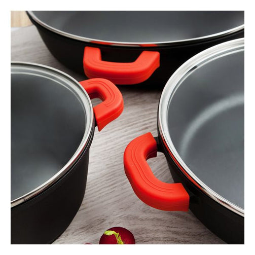 Casserole with glass lid Quid Intense Aluminium Quid