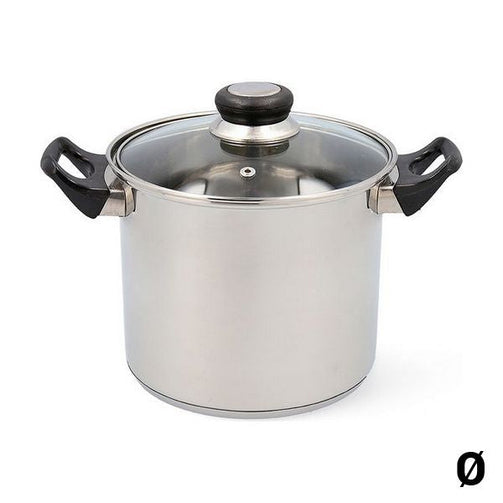 Pot with Glass Lid Quid Habitat Stainless steel Quid