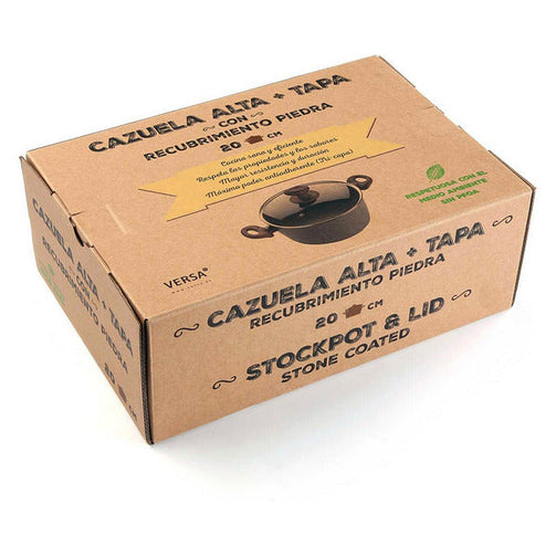 Casserole with lid Aluminium (20 x 9,5 x 20 cm) BigBuy Home