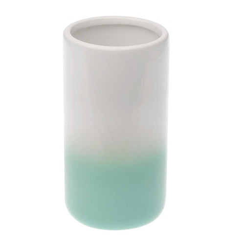 Toothbrush Holder Ceramic White/Green BigBuy Home