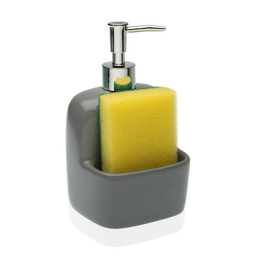 Soap Dispenser Ceramic Grey BigBuy Home