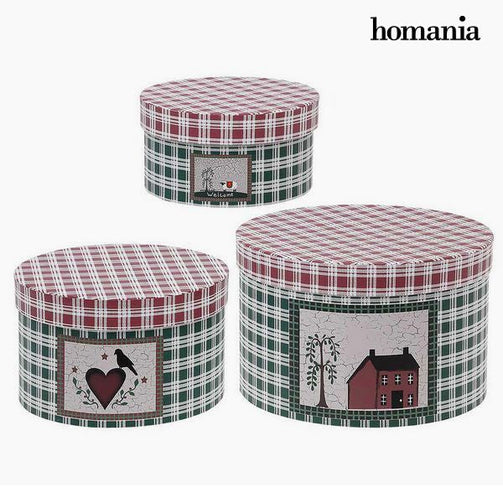 Decorative box Homania 7611 (3 uds) Carboard BigBuy Home