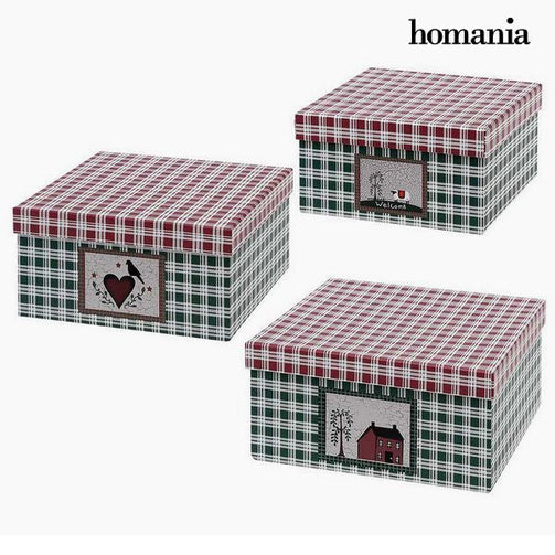 Decorative box Homania 7635 (3 uds) Carboard BigBuy Home