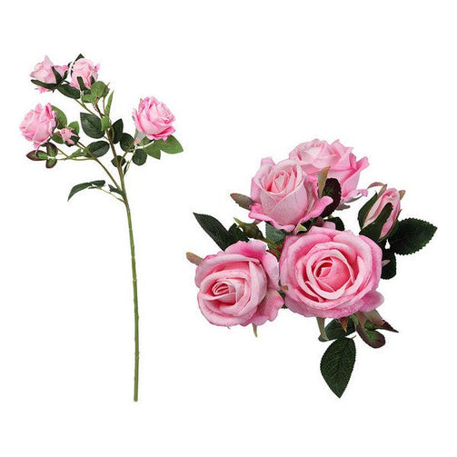 Stem of 5 Roses 113014 Pink (60 Cm) BigBuy Home