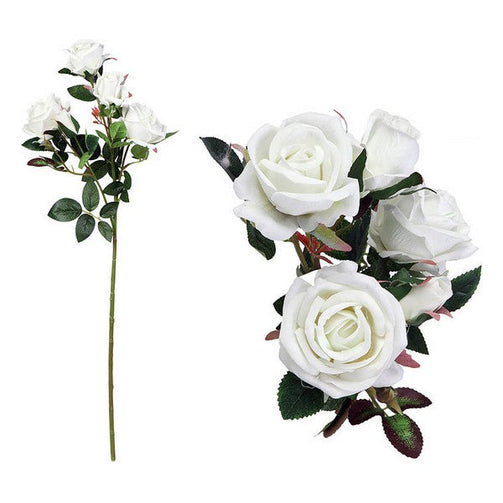 Stem of 5 Roses 113021 White (60 Cm) BigBuy Home