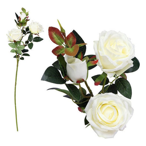 Stem of 3 Roses 113250 White (60 Cm) BigBuy Home