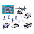 Police Vehicles and Accessories Set White 119381 (13 Pcs) BigBuy Fun