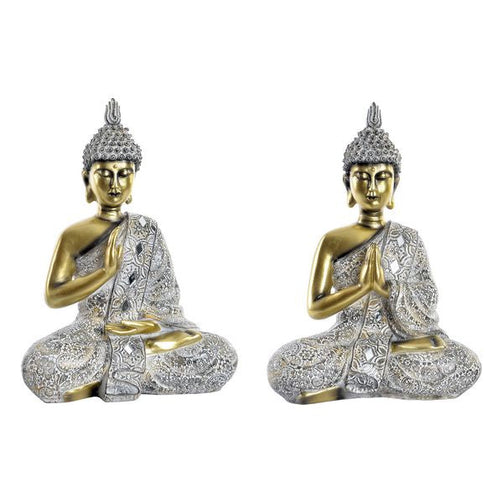 Decorative Figure Dekodonia Resin Buddha (21 x 11 x 28 cm) (2 pcs) Dekodonia