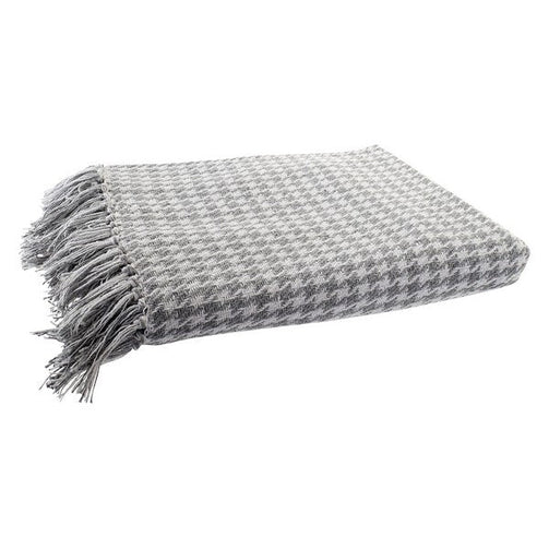 Blanket Dekodonia Grey Houndstooth Cotton (130 x 170 cm) Dekodonia