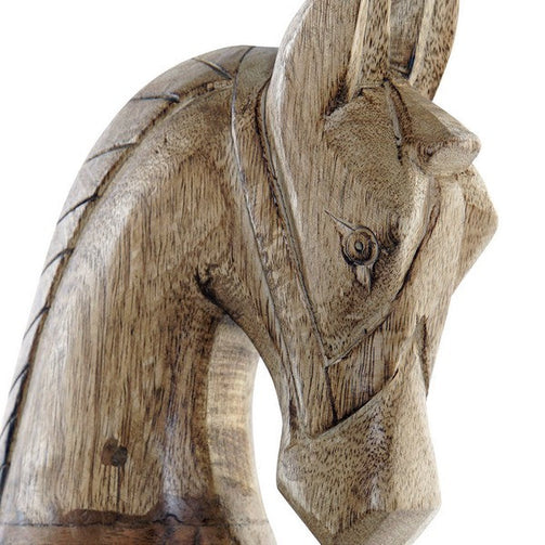 Decorative Figure Dekodonia Horse Mango wood Natural (42 x 12 x 54 cm) Dekodonia