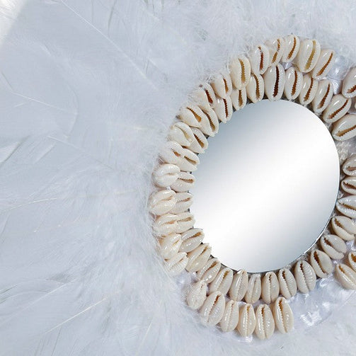 Decorative Figure Dekodonia Feather Shells Natural (33 x 6 x 45 cm) Dekodonia