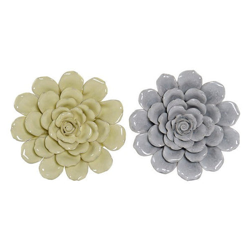 Wall Decoration Dekodonia Flower terracotta (2 pcs) (20 x 4 x 20 cm) Dekodonia
