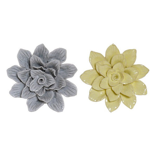 Wall Decoration Dekodonia Flower terracotta (2 pcs) (17 x 5 x 17 cm) Dekodonia