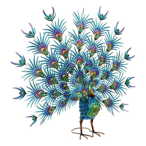 Decorative Figure Dekodonia Peacock Metal Gloss finish (118 x 29 x 102 cm) Dekodonia