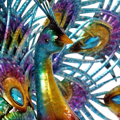 Decorative Figure Dekodonia Peacock Metal Gloss finish (118 x 29 x 102 cm) Dekodonia