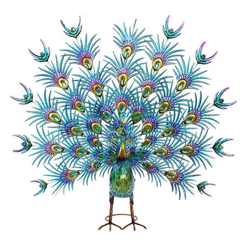Decorative Figure Dekodonia Peacock Metal Gloss finish (118 x 29 x 102 cm) Dekodonia