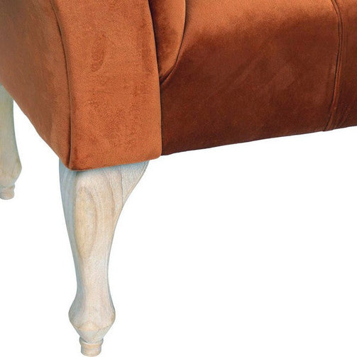 Chaise Longue Sofa Dekodonia Toasted Orange Wood (120 x 56 x 78 cm) Dekodonia