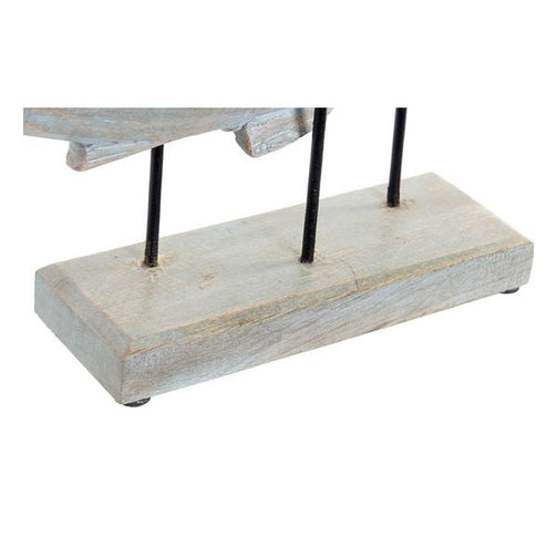 Decorative Figure Dekodonia Metal Mango wood Fish (32 x 7 x 30 cm) Dekodonia