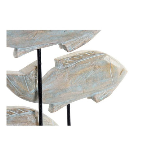 Decorative Figure Dekodonia Metal Mango wood Fish (32 x 7 x 30 cm) Dekodonia