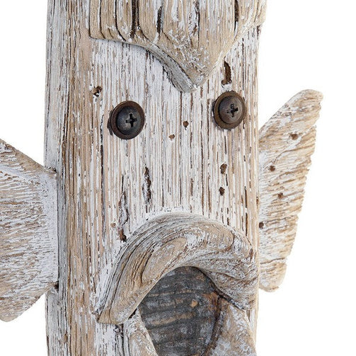 Decorative Figure Dekodonia Metal Paolownia wood Fish (15 x 7 x 64 cm) Dekodonia