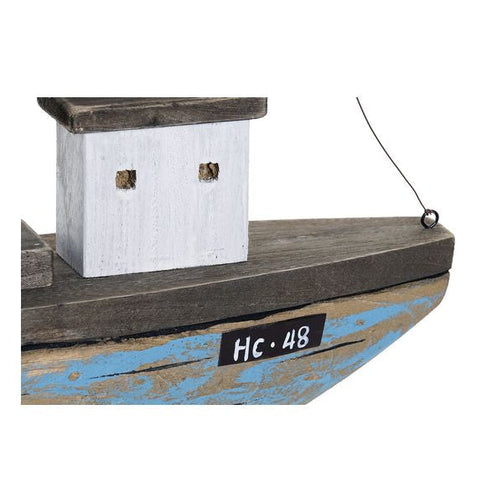 Decorative Figure Dekodonia Barco Metal Paolownia wood (39 x 8 x 46 cm) Dekodonia