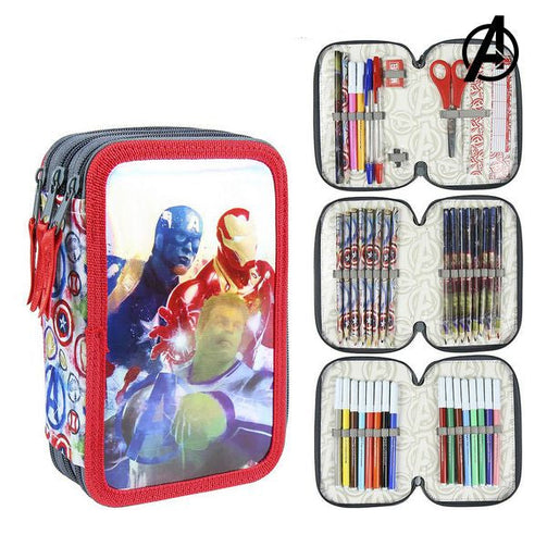 Triple Pencil Case Giotto The Avengers Grey (43 Pcs) The Avengers