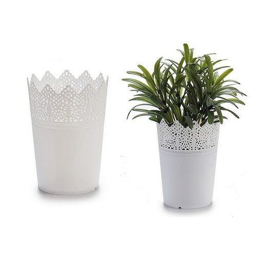 Plant pot White Plastic White Ibergarden