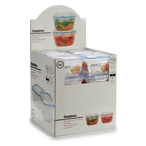 Lunch box Blue Squared BigBuy Home