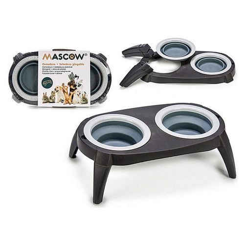 Pet feeding dish Grey Silicone (40 x 3,5 x 22 cm) Mascow