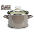 Pot with Glass Lid Grey Enamelled Steel (23,7 x 15,8 x 17,7 cm) BigBuy Home