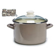 Casserole with Lid Grey Glass Crystal Enamelled Steel (28,5 x 18,5 x 21,8 cm) BigBuy Home