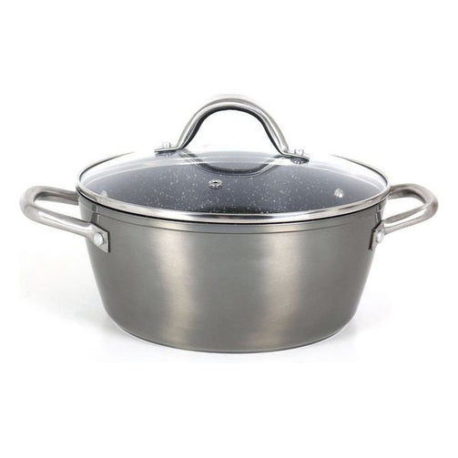 Casserole with glass lid Quttin Toughened aluminium Grey Quttin