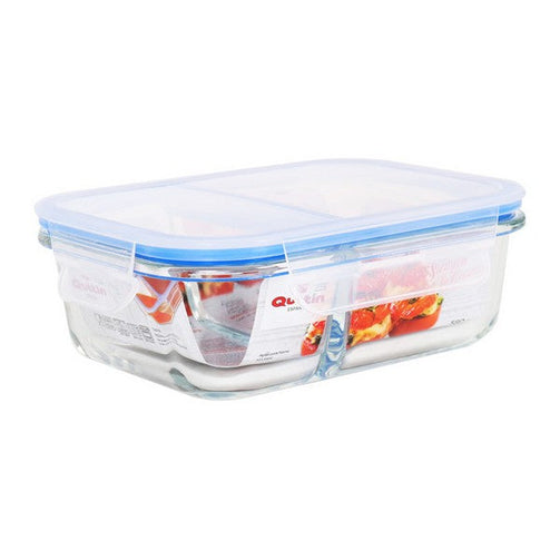 Hermetic Lunch Box Quttin 2 Compartments Rectangular Crystal Quttin