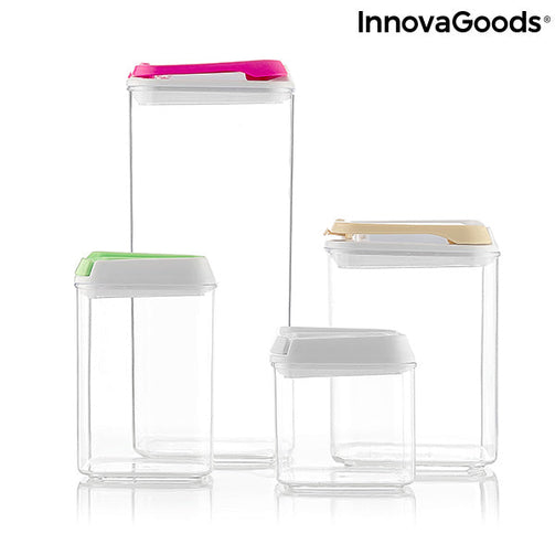 Set of Stackable Hermetically-sealed Kitchen Containers Pilocks InnovaGoods 4 Pieces InnovaGoods