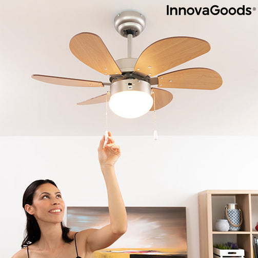 Ceiling Fan with Light InnovaGoods Ø 75 cm 55W InnovaGoods