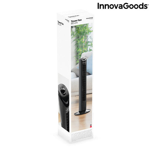 Tower Fan InnovaGoods 80 cm 50W Black InnovaGoods