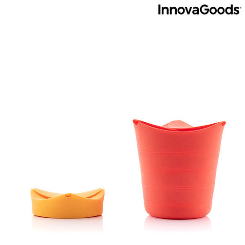 Collapsible Silicone Popcorn Poppers Popbox InnovaGoods (Pack of 2) InnovaGoods