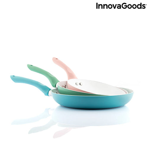 Set of Non-stick Frying Pans with Ceramic Coating Pantasy InnovaGoods 3 Pieces (ø 20-24-28 cm) InnovaGoods