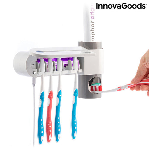 UV Toothbrush Steriliser with Stand and Toothpaste Dispenser Smiluv InnovaGoods InnovaGoods