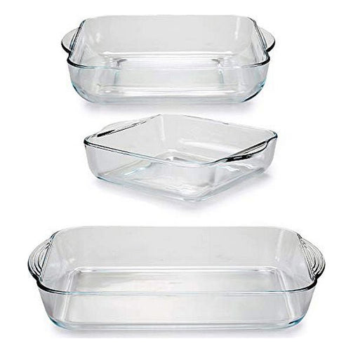 Set of Oven Dishes Transparent 3 (3 Pieces) (29,5 x 14,5 x 43 cm) Paşabahçe