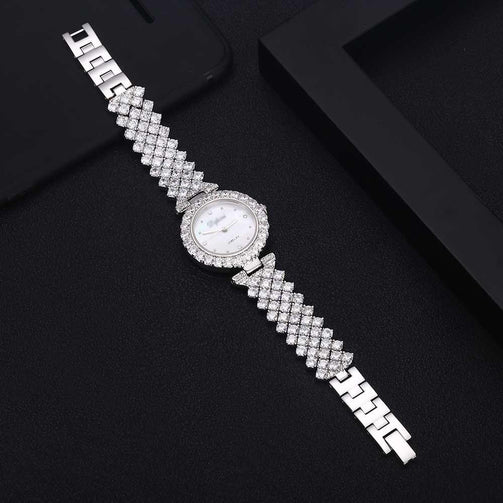 Jankelly Good Qualtiy AAA Zircon Elements Leaf Austrian Crystal Bracelet Watch for Wedding Party Fashion Jewelry 2018 HOT Seewest